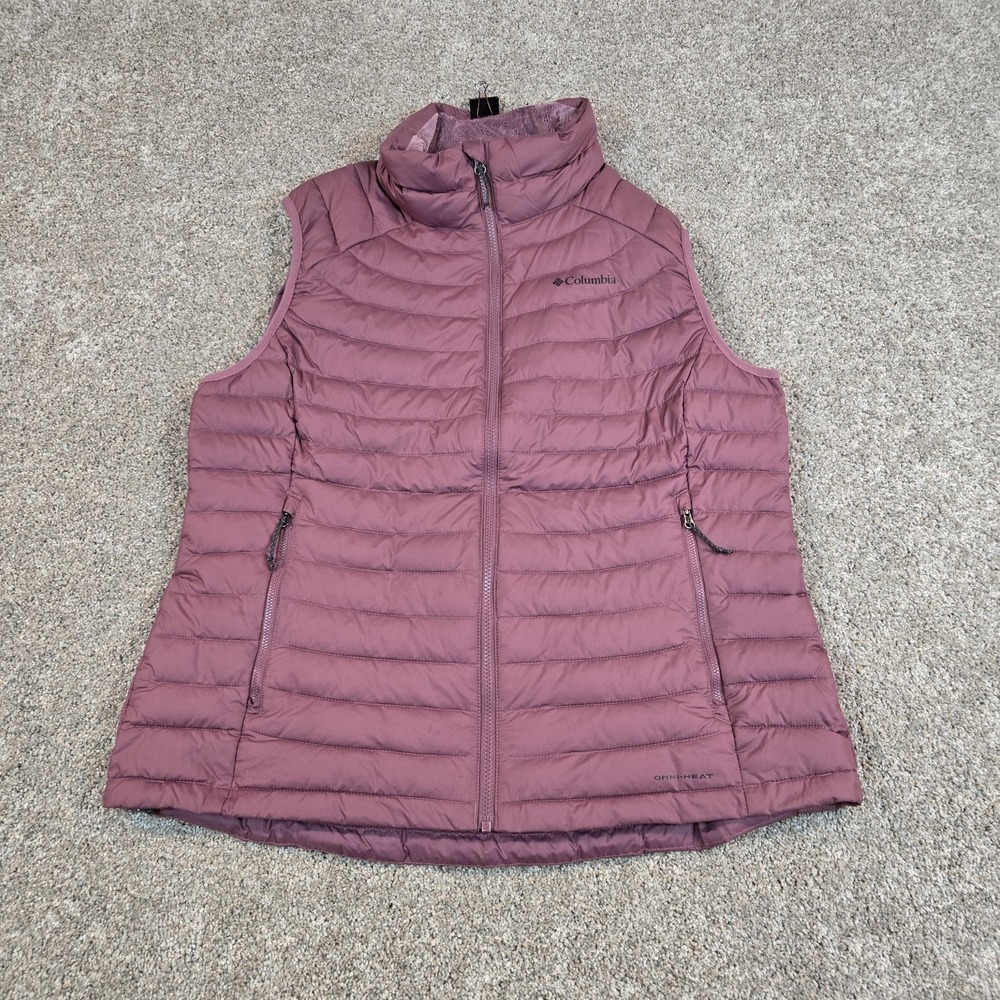 Columbia White Out Omni Heat Quilted Puffer Vest Women's 2XL mauve Insulated zip